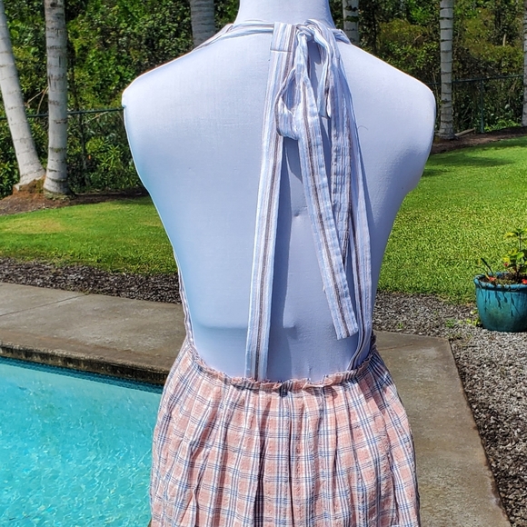 Free People bohemian country backless Dress sz M - Picture 10 of 17